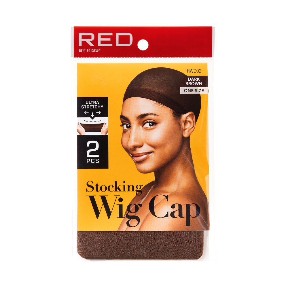 Red Wig Cap Dark Brown 2pcs HWC02