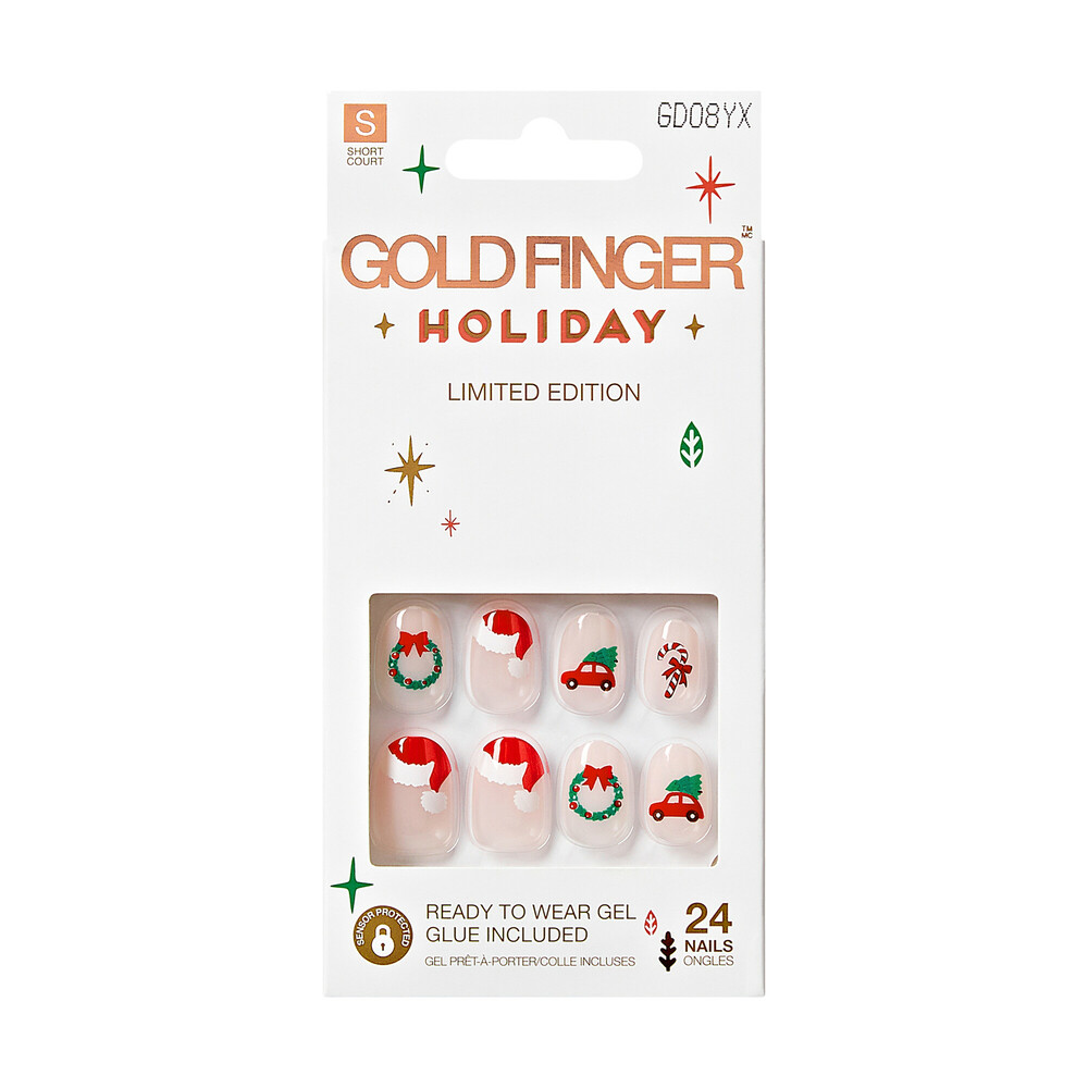 Gold Finger HD Holiday Design Nails