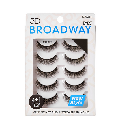 Broadway Eyes 5D Strip Lashes 5 Pair Multipack