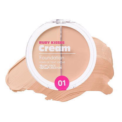 Ruby Kisses 3D Face Creator 2 Color Cream Foundation Concealer -RDF