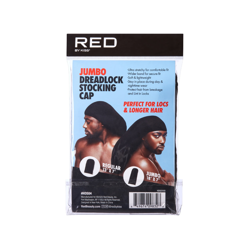 Titan Classic Dreadlock Stocking Cap Jumbo Red HDS04