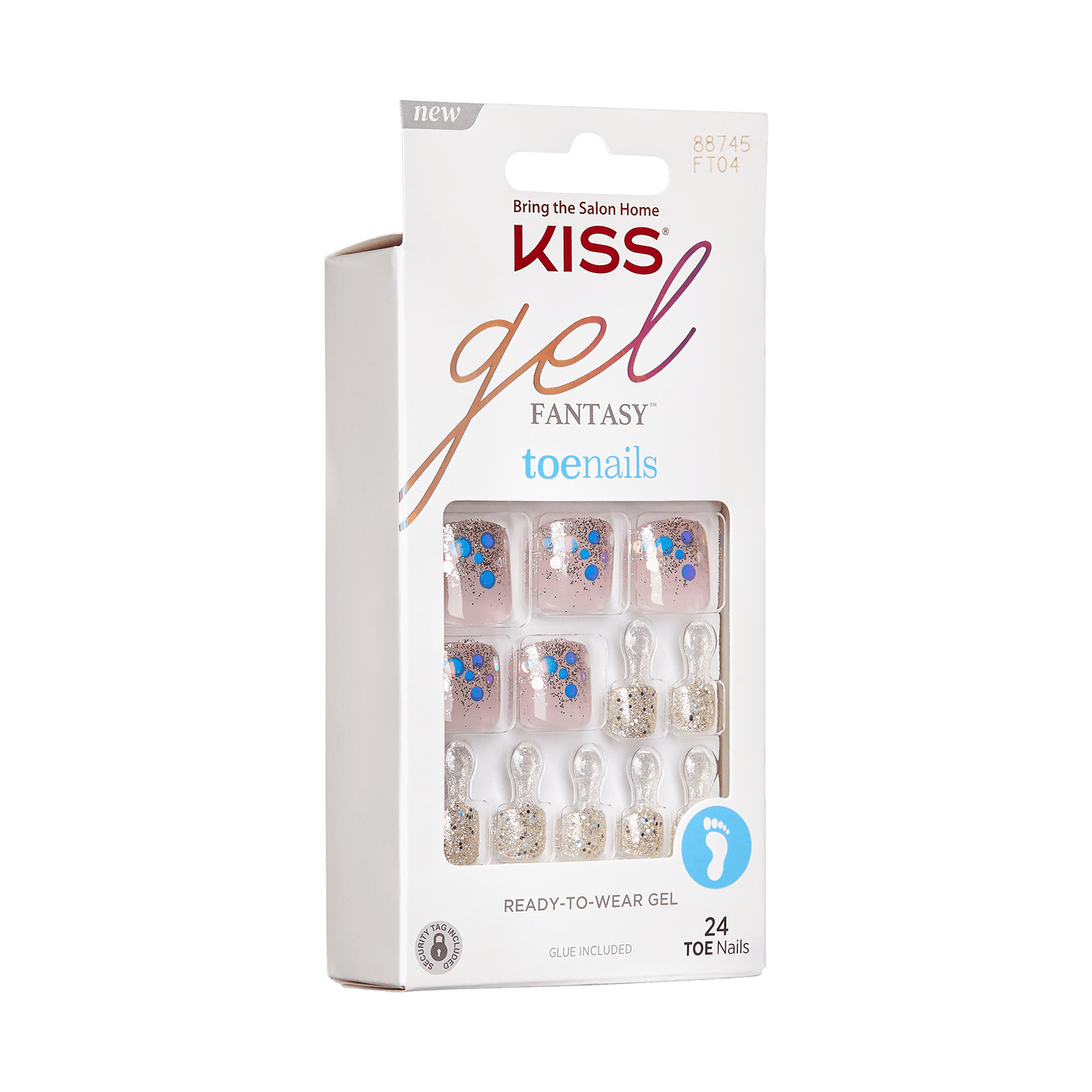 KISS Gel Fantasy Ready-To-Wear Fake Toenails #FT04