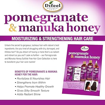 Difeel Pomegranate & Manuka Honey Sulfate-Free Shampoo 12OZ