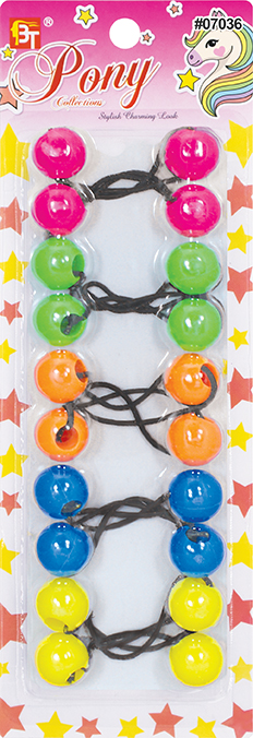 Beauty Town Kids Ponytail Holders With Beads - Assorted Colors