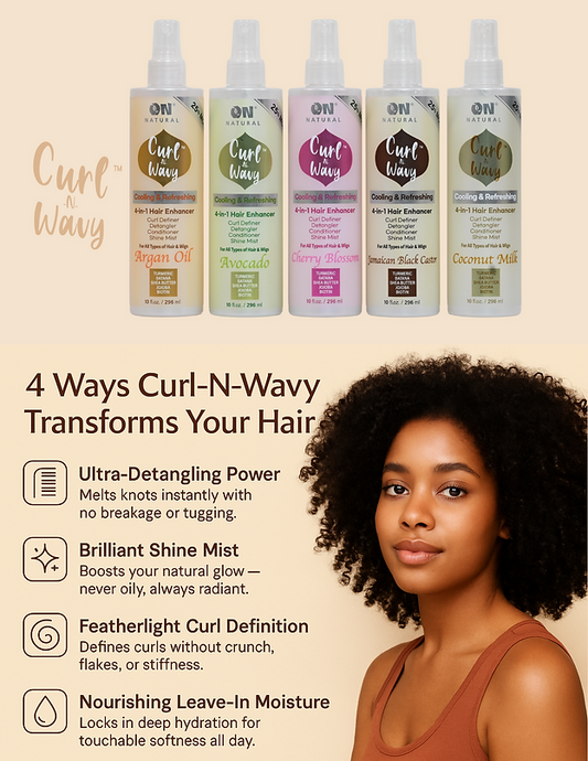 On Natural Weave & Wig 4-in-1 Hair Enhancer, Tangerine Conditioning Spray & Detangler, 3.38oz
