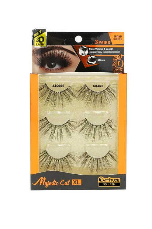 Ebin New York Majestic Cat 3D Lashes 3 Pair Value Pack