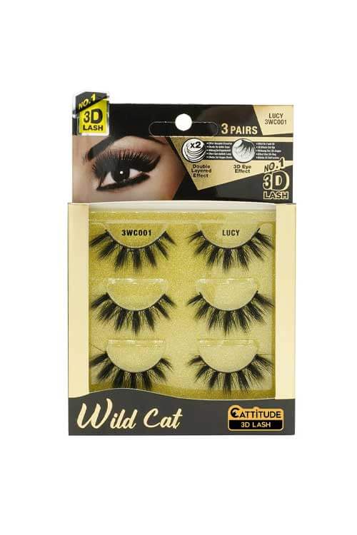 Ebin New York Wild Cat 3D Lashes 3 Pair Value Pack