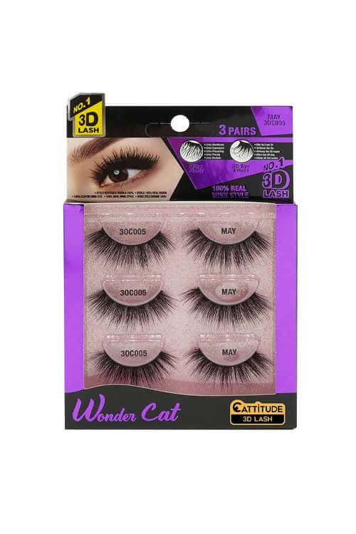 Ebin New York Wonder Cat 3D Lashes 3 Pair Value Pack