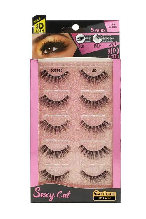 Ebin New York Sexy Cat 3D Lashes 5 Pair Value Pack