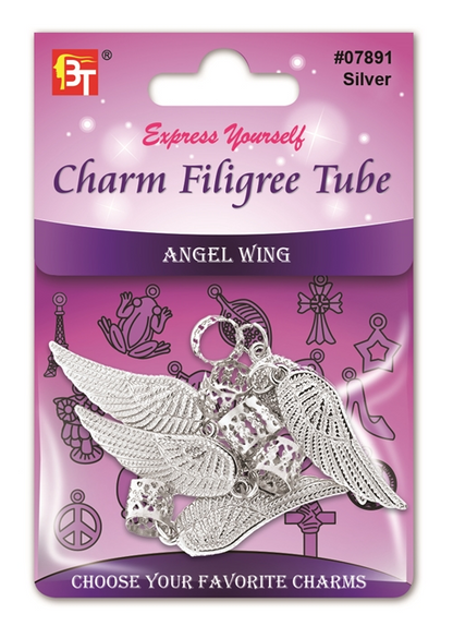 Beauty Town Silver Charm Filigree Tube