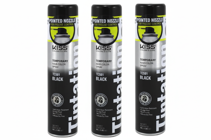 Enhanced KISS Tintation Black Hair Spray Cans