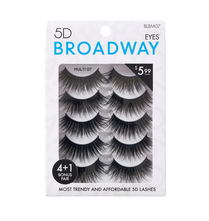 Broadway Eyes 5D Strip Lashes 5 Pair Multipack