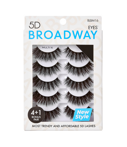 Broadway Eyes 5D Strip Lashes 5 Pair Multipack