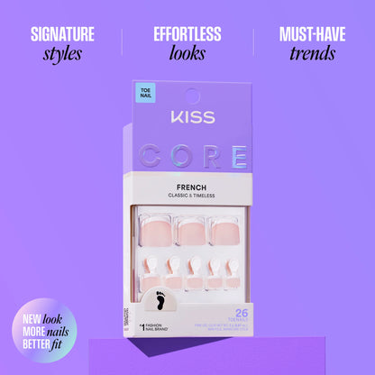 Kiss Core French Toe Nails - Two of a Kind CFT20