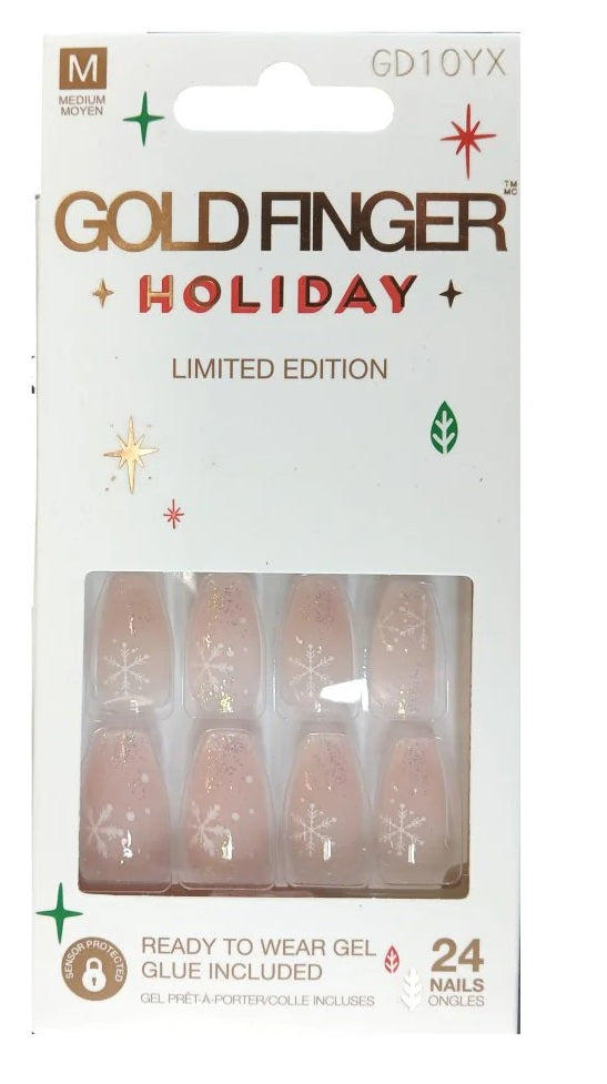 Gold Finger HD Holiday Design Nails