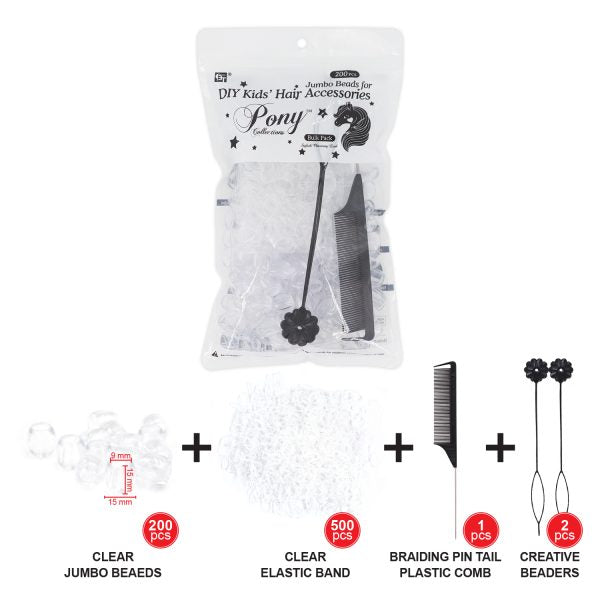 Kid's Hair Accessories Bulk Pack Jumbo Beads DIY