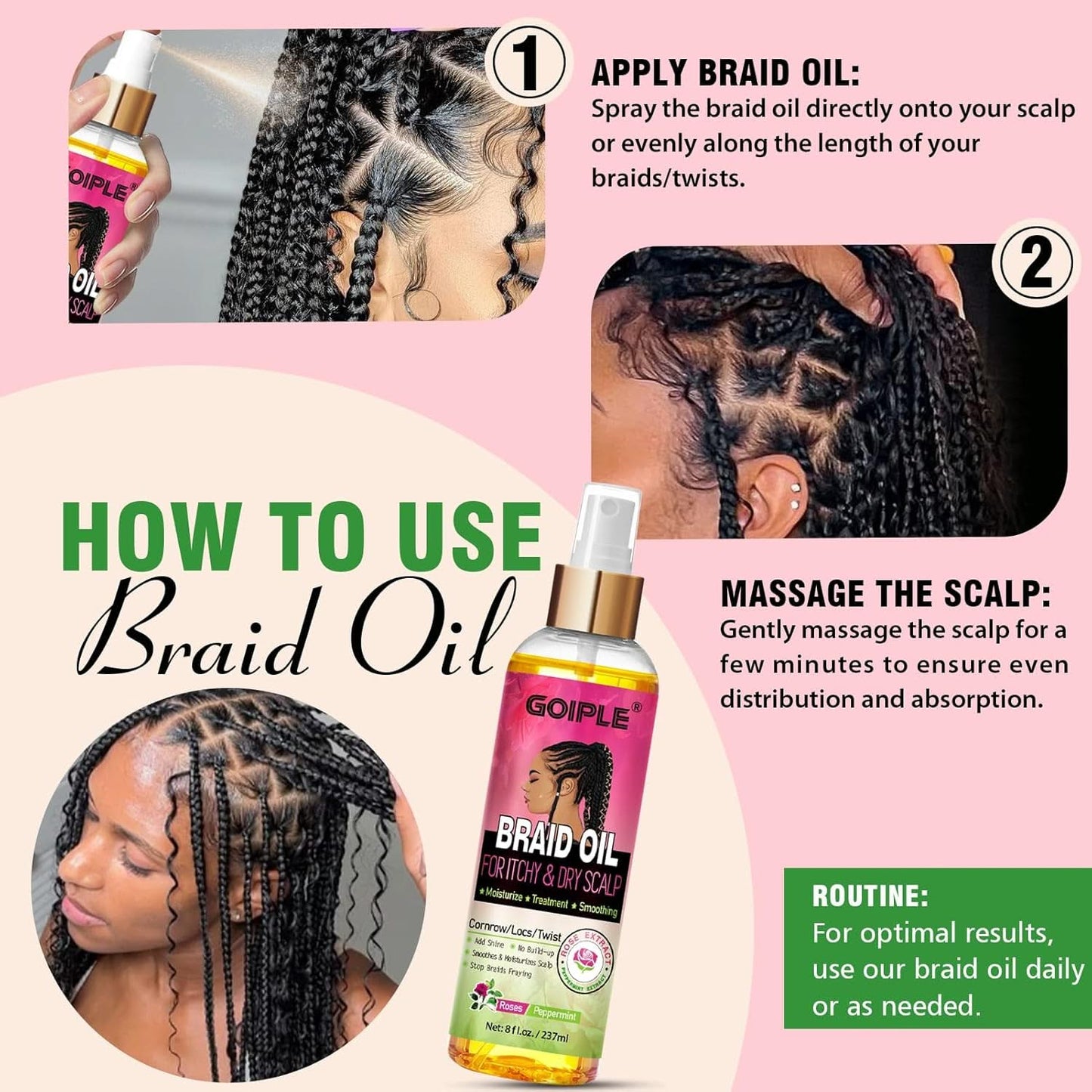 Goiple Braid Oil Spray 8 oz