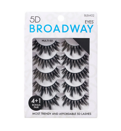 Broadway Eyes 5D Strip Lashes 5 Pair Multipack