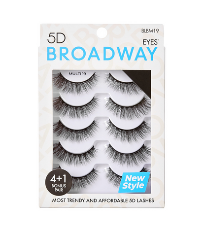 Broadway Eyes 5D Strip Lashes 5 Pair Multipack