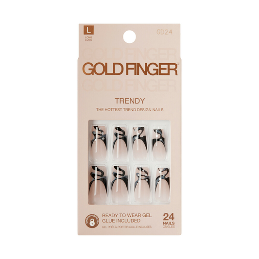 Gold Finger Gel Glam Nails Trendy