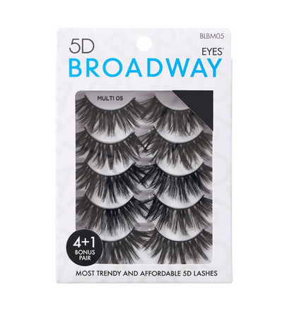Broadway Eyes 5D Strip Lashes 5 Pair Multipack