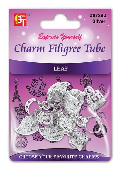 Beauty Town Silver Charm Filigree Tube