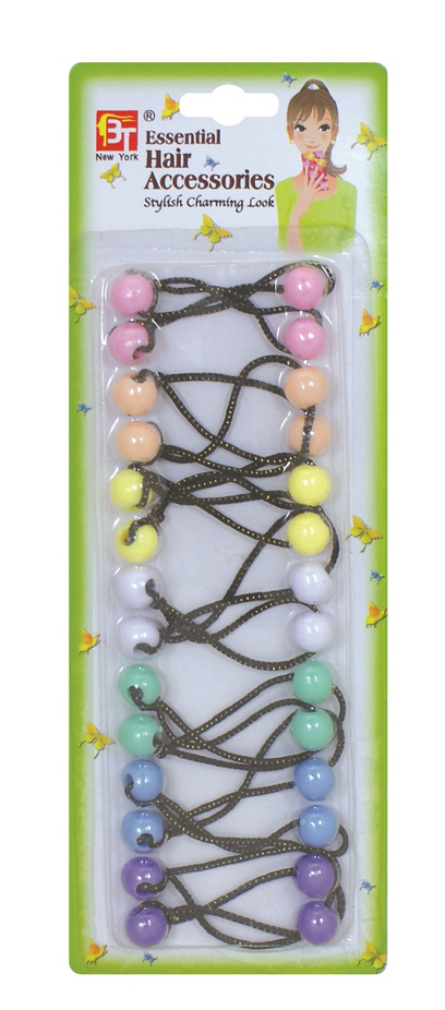 Beauty Town Kids Ponytail Holders With Beads - Assorted Colors