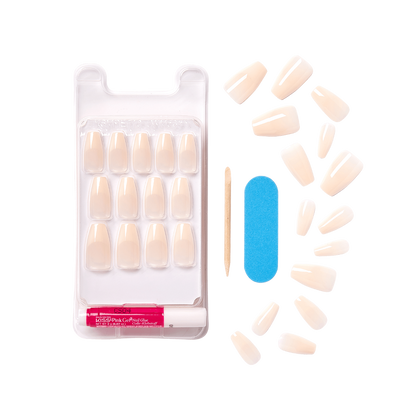 Kiss Salon Acrylic Long Square French Tip Nails 28 ct KSA08