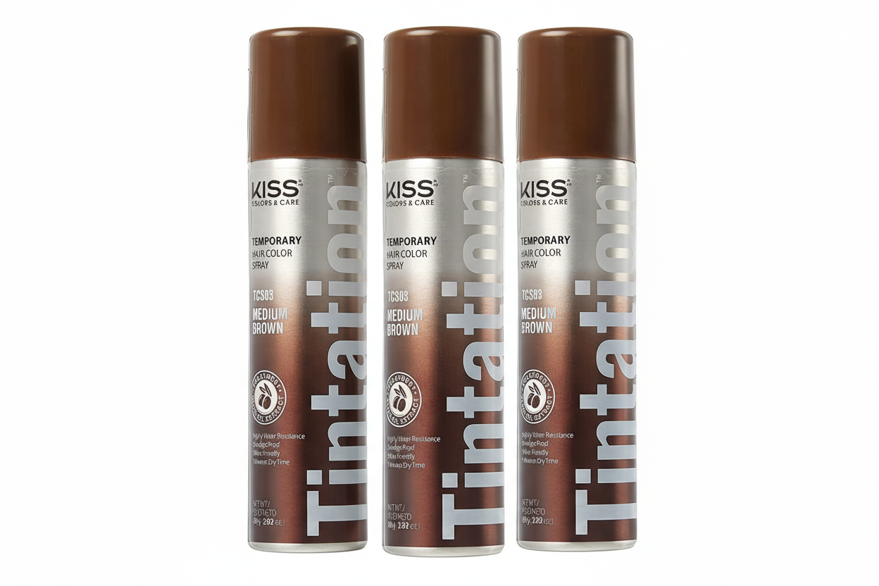 Kiss Tintation Medium Brown 3-Pack - Hero Fan with Original Design