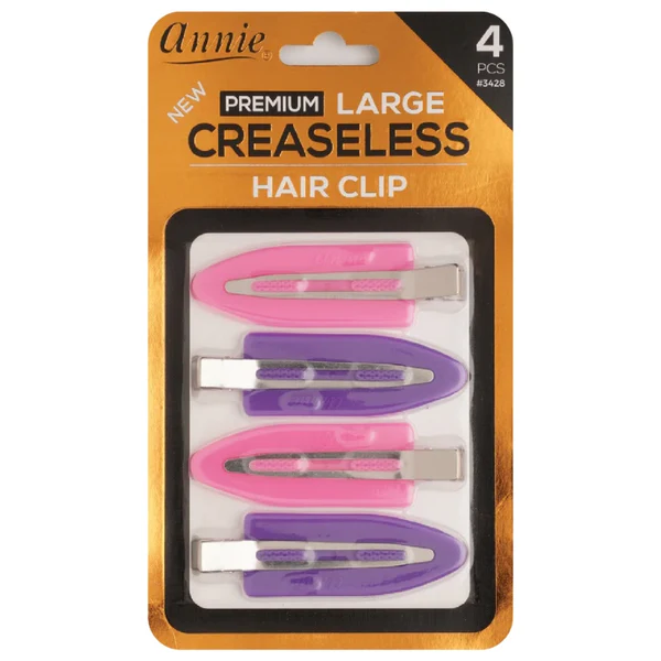 Annie #3428 Creaseless Clip Large 4ct Pink & Purple