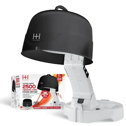 Hot & Hotter Salon Ceramic Ionic Extra Large Hood Dryer #5916 - Black & White