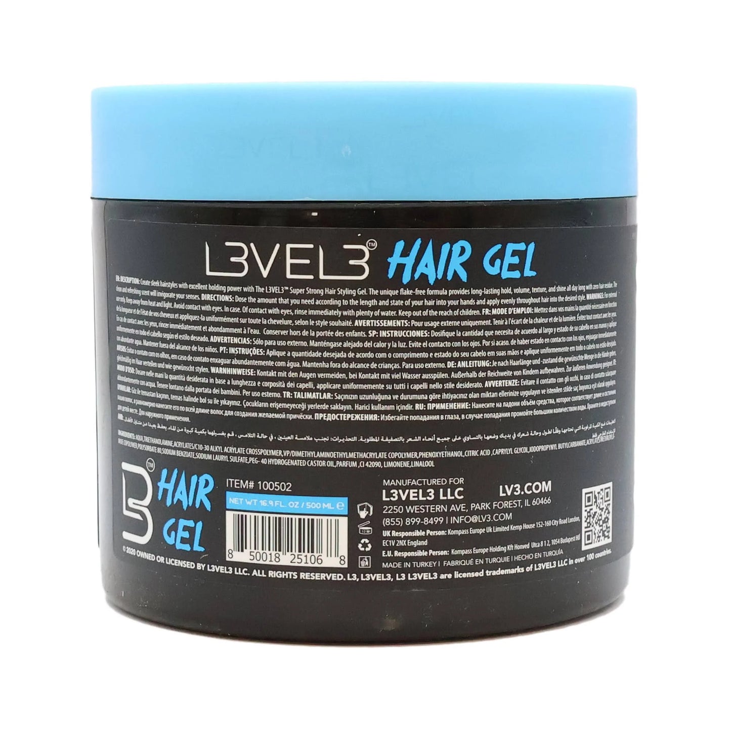 L3 Level 3 Hair Gel Super Strong 8.5 oz