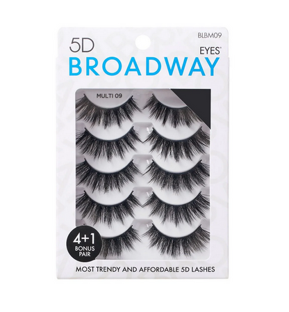 Broadway Eyes 5D Strip Lashes 5 Pair Multipack