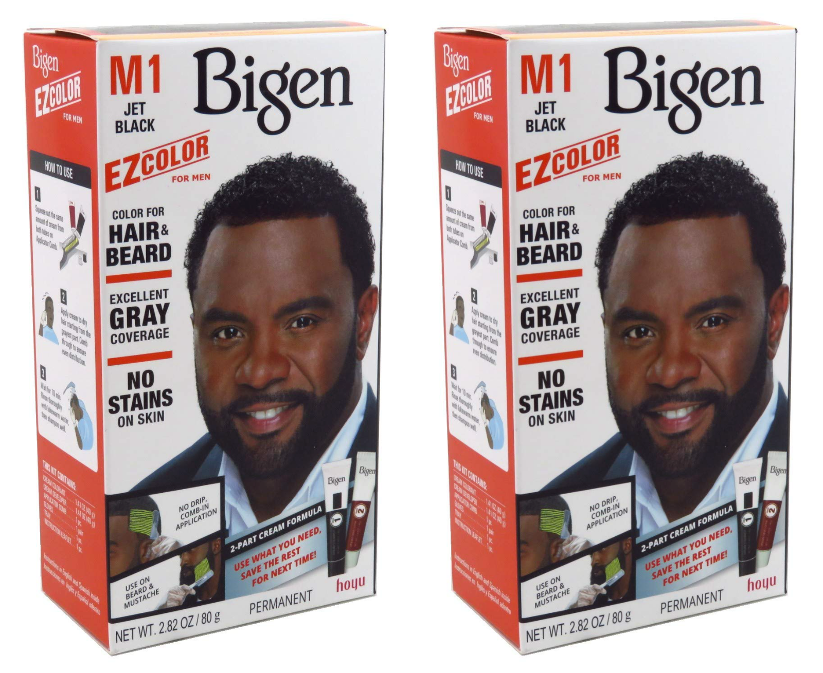 2 Pack Bigen EZ Hair Color (M1) Jet Black