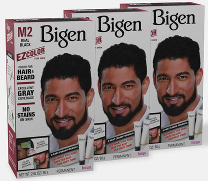 3 Pack Bigen EZ Color For Men M2 Real Black