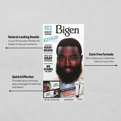 3 Pack Bigen EZ Color For Men M3 Darkest Brown