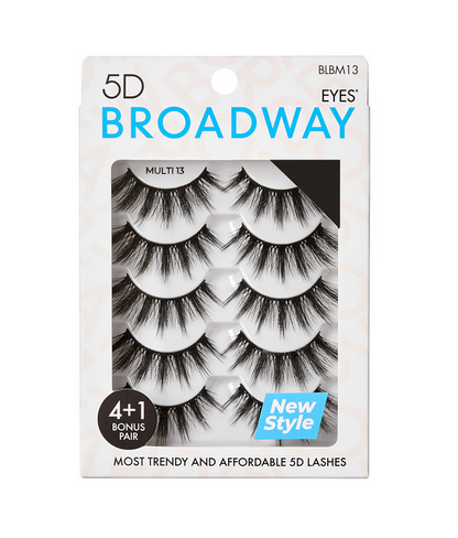 Broadway Eyes 5D Strip Lashes 5 Pair Multipack