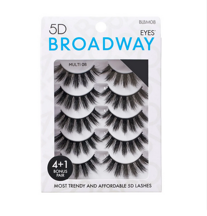 Broadway Eyes 5D Strip Lashes 5 Pair Multipack