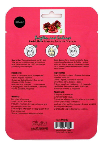 Celavi Pomegranate Facial Mask Single MK005