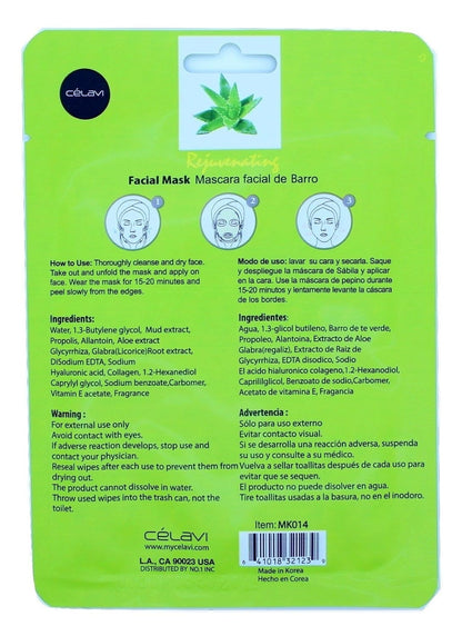 Celavi Aloe Vera Facial Mask Single MK014