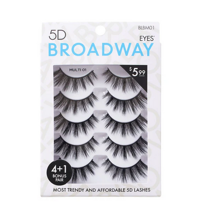 Broadway Eyes 5D Strip Lashes 5 Pair Multipack