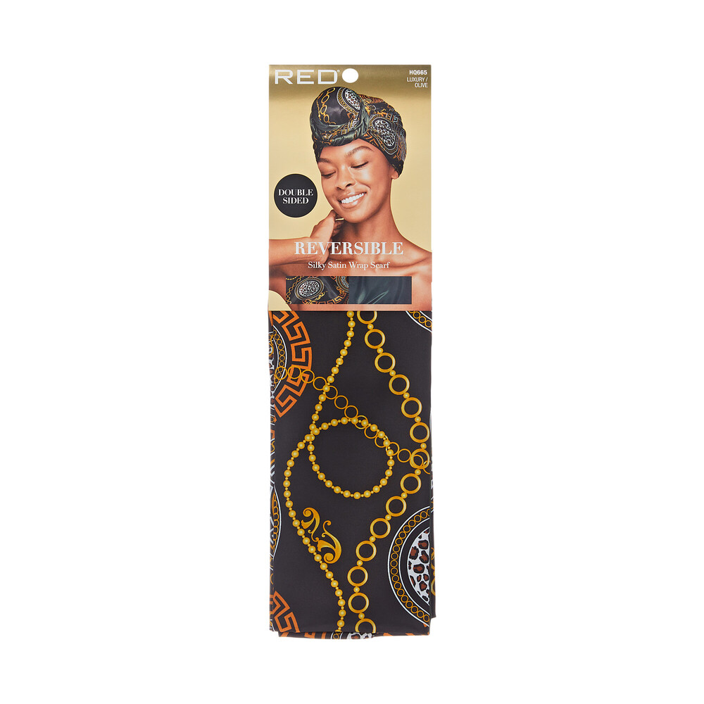 Red by Kiss Reversible Satin Wrap Scarf, 2-in-1 Silky Double-Sided Hair & Fashion Accessory