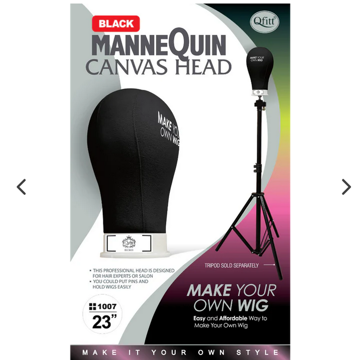 Qfitt Black ManneQuin Canvas Head 23