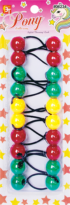 Beauty Town Kids Ponytail Holders With Beads - Assorted Colors