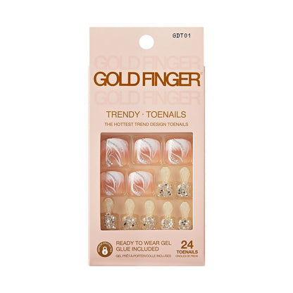Gold Finger Trendy Toe Nails #GDT01 (Perfect Match)