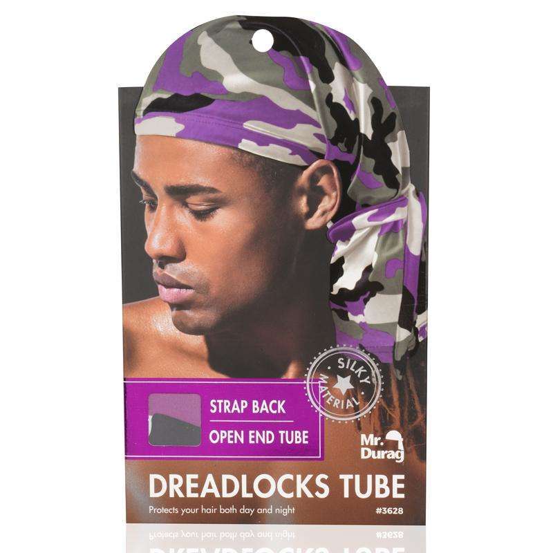 Annie Mr. Durag Strap Back Dreadlocks Tube Camo Pattern Assorted Colors #3628