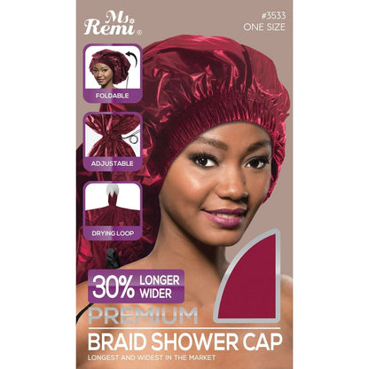 Annie #3533 Ms. Remi Braid Shower Cap Burgundy