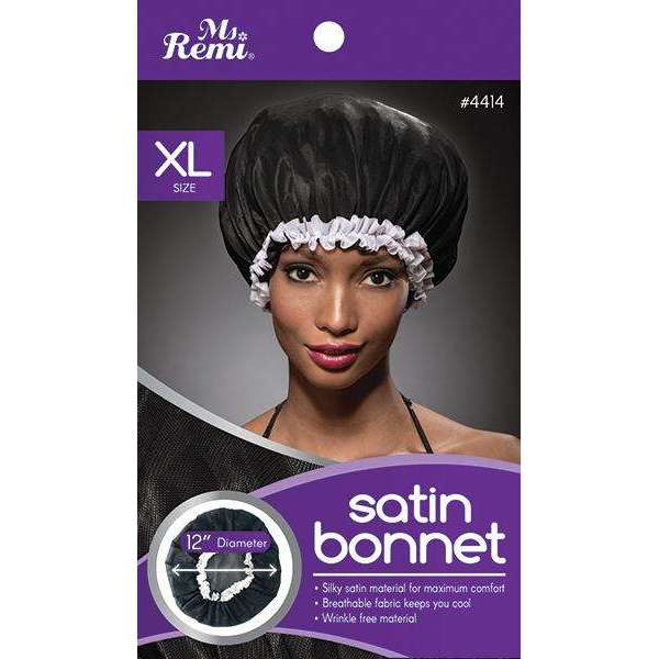 Ms. Remi XL Satin Bonnet Black #4414