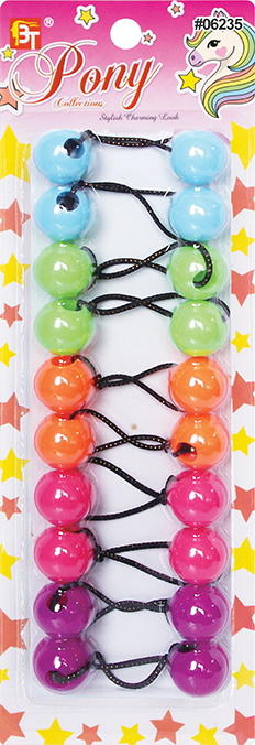 Beauty Town Kids Ponytail Holders With Beads - Assorted Colors