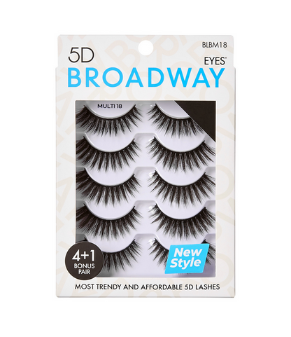 Broadway Eyes 5D Strip Lashes 5 Pair Multipack